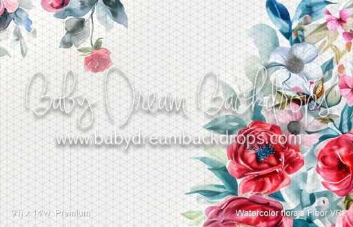 Watercolor florals Fabric Floor (VR)