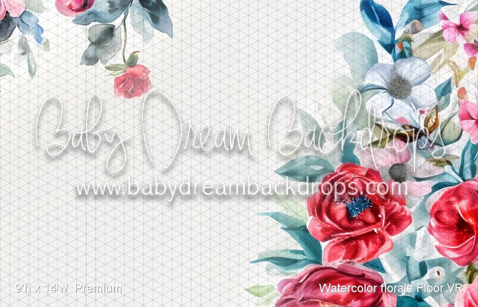 Watercolor florals Fabric Floor (VR)