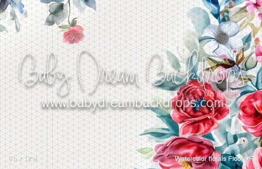 Watercolor florals Fabric Floor (VR)