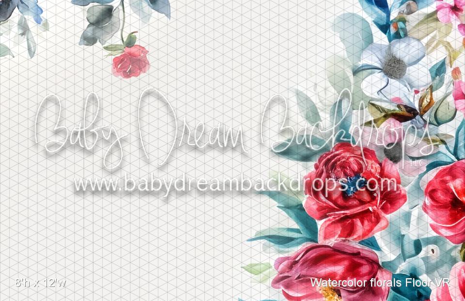 Watercolor florals Fabric Floor (VR)