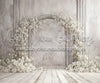 White Floral Dsitressed Arch (WM)