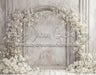 White Floral Dsitressed Arch (WM)