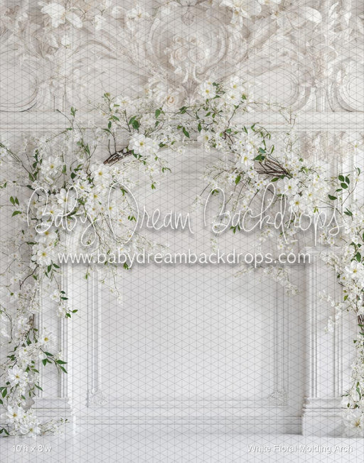 White Floral Molding Arch (WM)