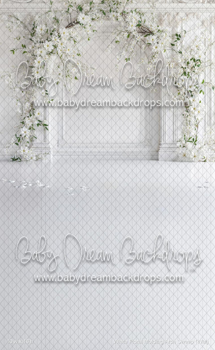 White Floral Molding Arch Sweep (WM)
