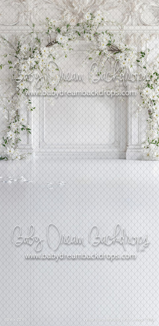 White Floral Molding Arch Sweep (WM)