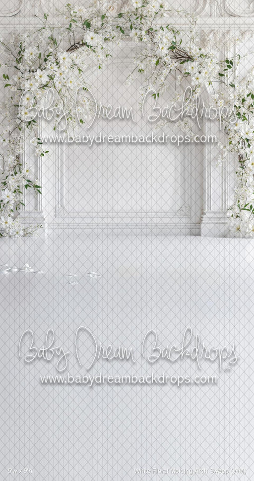 White Floral Molding Arch Sweep (WM)