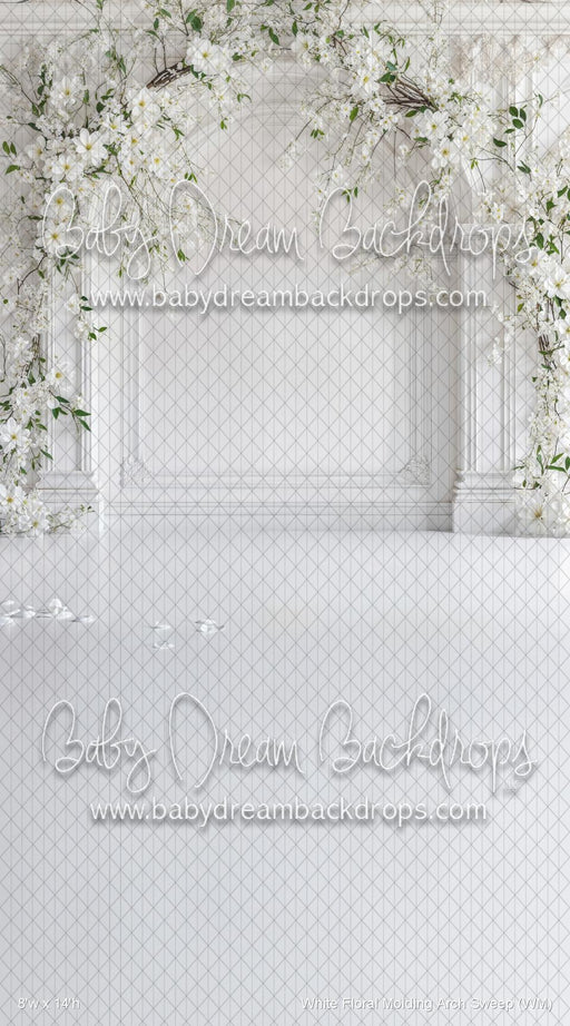White Floral Molding Arch Sweep (WM)