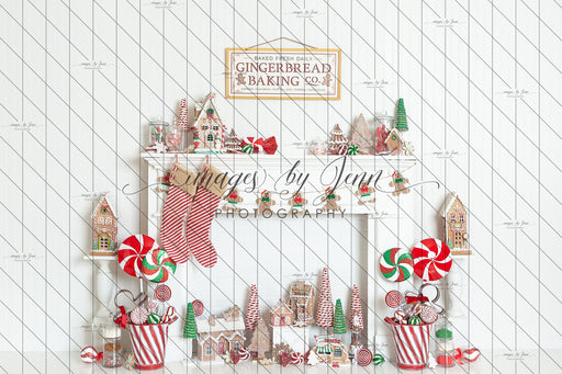 White Gingerbread Cottage Fireplace (JG)