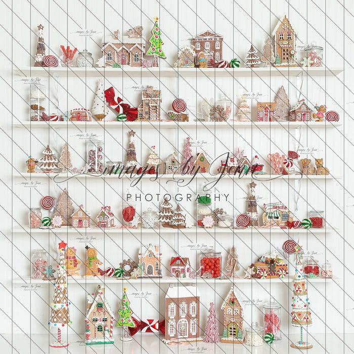 White Gingerbread Cottage Shelves (JG)