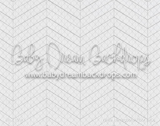 White Herringbone Fabric Floor (MD)