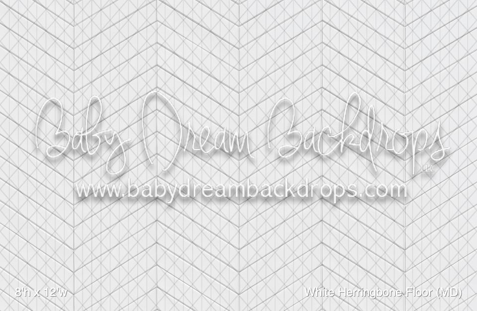 White Herringbone Fabric Floor (MD)