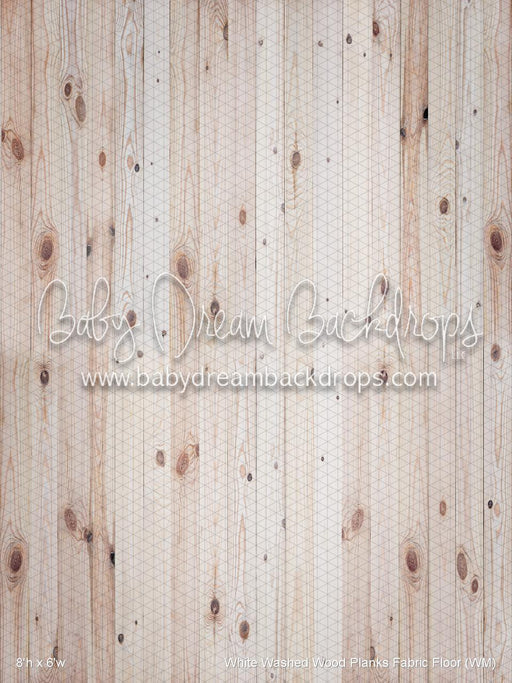 White Washed Wood Planks Fabric Floor (WM)