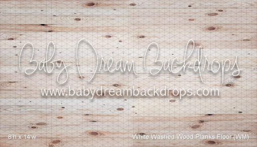 White Washed Wood Planks Fabric Floor (WM)