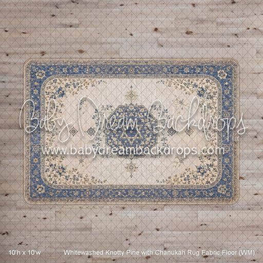 Whitewashed Knotty Pine with Chanukah Rug Fabric Floor (WM)