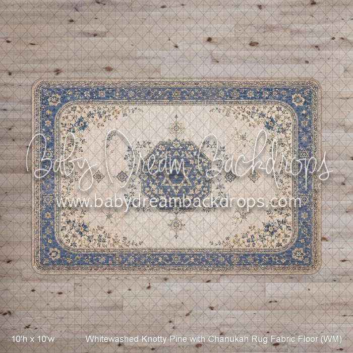 Whitewashed Knotty Pine with Chanukah Rug Fabric Floor (WM)