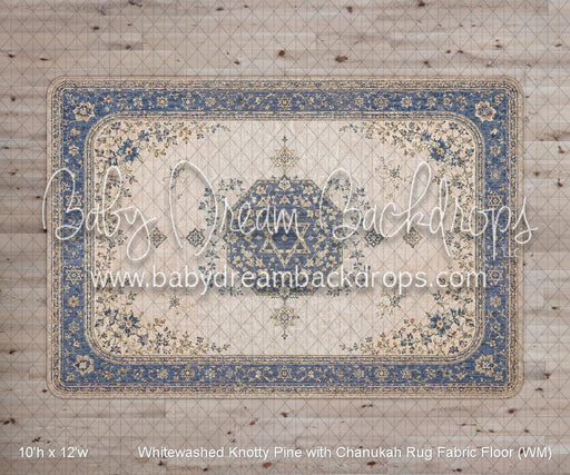 Whitewashed Knotty Pine with Chanukah Rug Fabric Floor (WM)