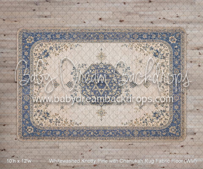 Whitewashed Knotty Pine with Chanukah Rug Fabric Floor (WM)
