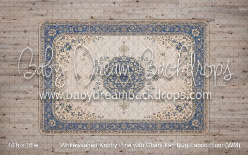 Whitewashed Knotty Pine with Chanukah Rug Fabric Floor (WM)