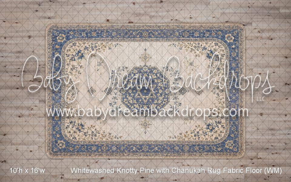 Whitewashed Knotty Pine with Chanukah Rug Fabric Floor (WM)