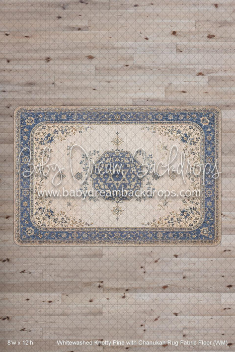 Whitewashed Knotty Pine with Chanukah Rug Fabric Floor (WM)