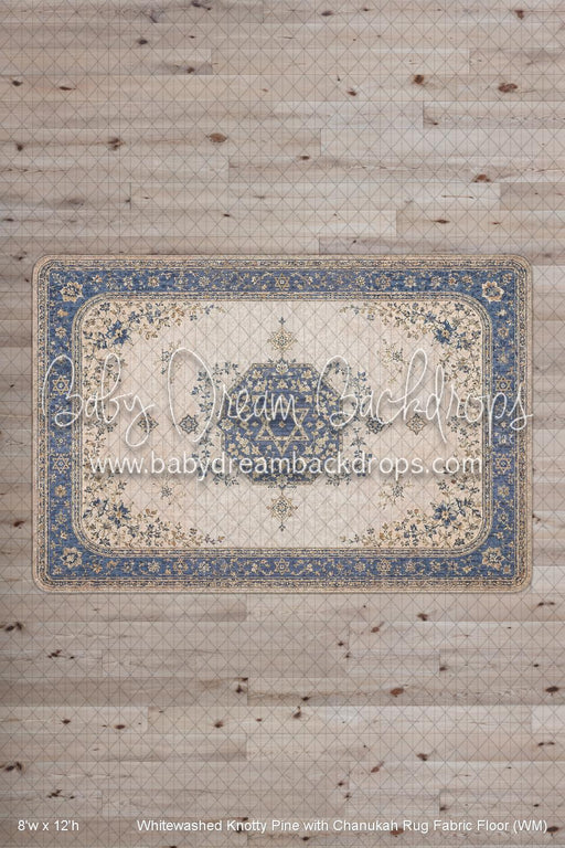 Whitewashed Knotty Pine with Chanukah Rug Fabric Floor (WM)