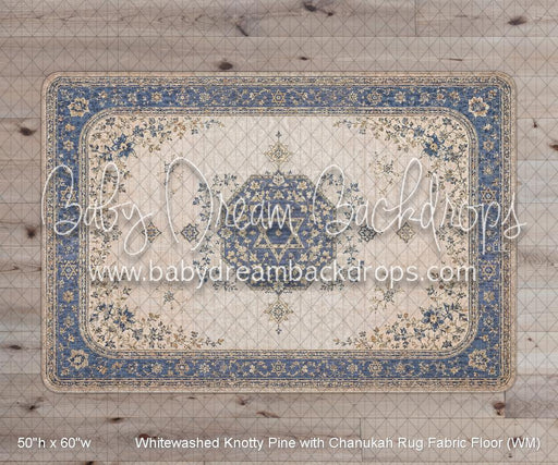 Whitewashed Knotty Pine with Chanukah Rug Fabric Floor (WM)