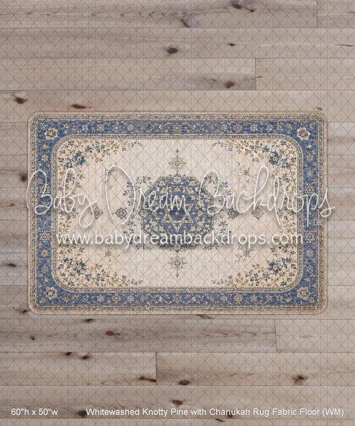 Whitewashed Knotty Pine with Chanukah Rug Fabric Floor (WM)