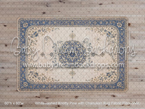 Whitewashed Knotty Pine with Chanukah Rug Fabric Floor (WM)