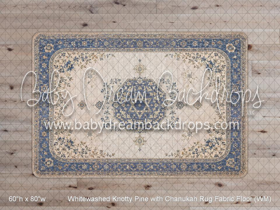 Whitewashed Knotty Pine with Chanukah Rug Fabric Floor (WM)