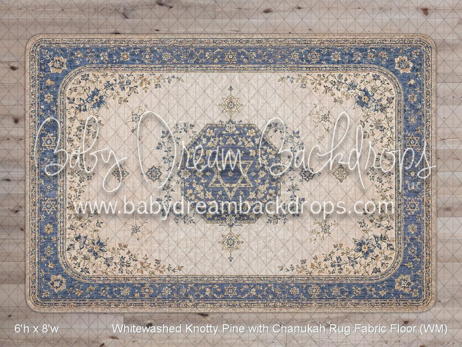 Whitewashed Knotty Pine with Chanukah Rug Fabric Floor (WM)