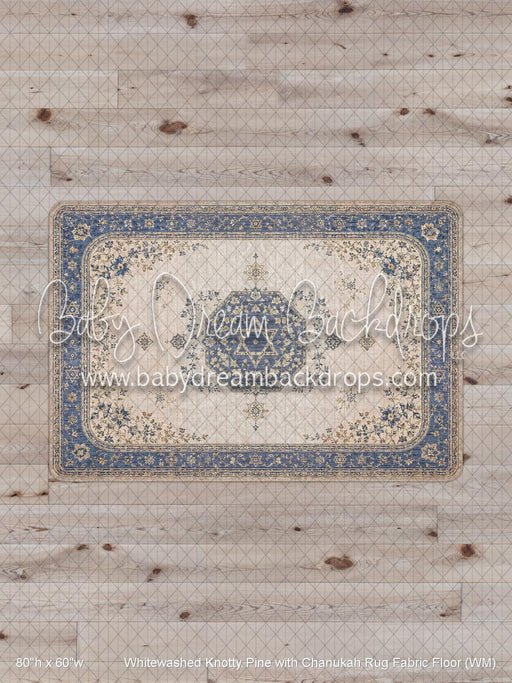 Whitewashed Knotty Pine with Chanukah Rug Fabric Floor (WM)