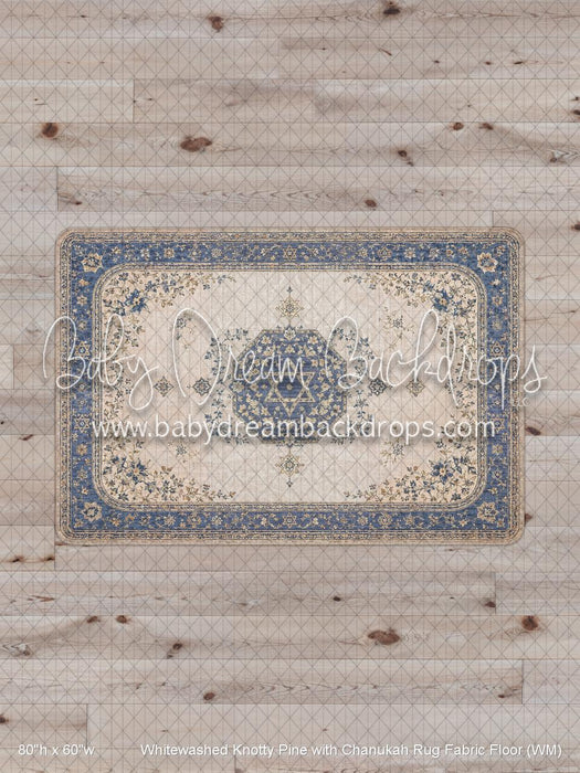 Whitewashed Knotty Pine with Chanukah Rug Fabric Floor (WM)