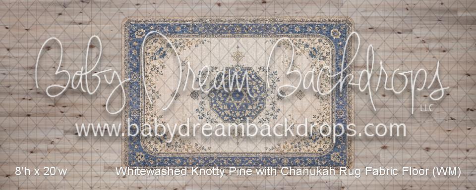 Whitewashed Knotty Pine with Chanukah Rug Fabric Floor (WM)