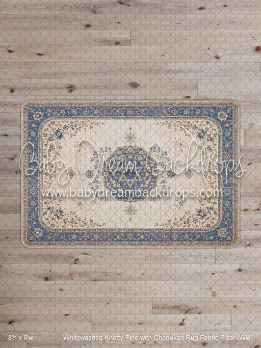 Whitewashed Knotty Pine with Chanukah Rug Fabric Floor (WM)