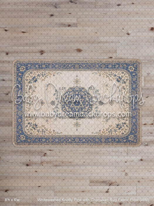 Whitewashed Knotty Pine with Chanukah Rug Fabric Floor (WM)