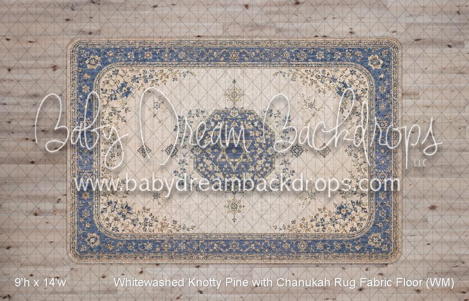 Whitewashed Knotty Pine with Chanukah Rug Fabric Floor (WM)