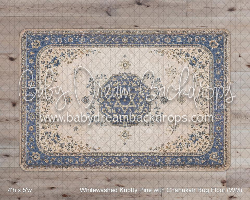 Whitewashed Knotty Pine with Chanukah Rug Floor (WM)