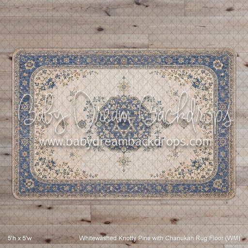 Whitewashed Knotty Pine with Chanukah Rug Floor (WM)