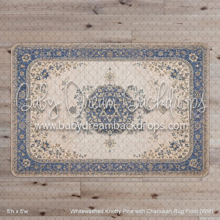 Whitewashed Knotty Pine with Chanukah Rug Floor (WM)