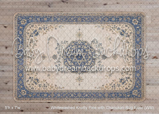 Whitewashed Knotty Pine with Chanukah Rug Fabric Floor (WM)