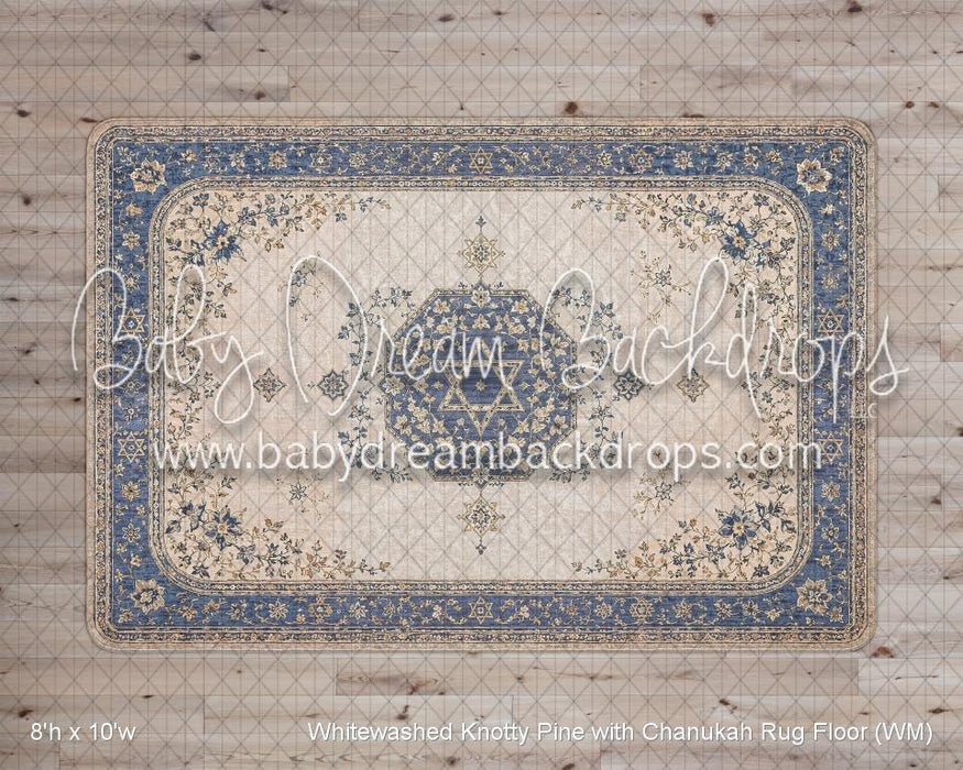 Whitewashed Knotty Pine with Chanukah Rug Floor (WM)