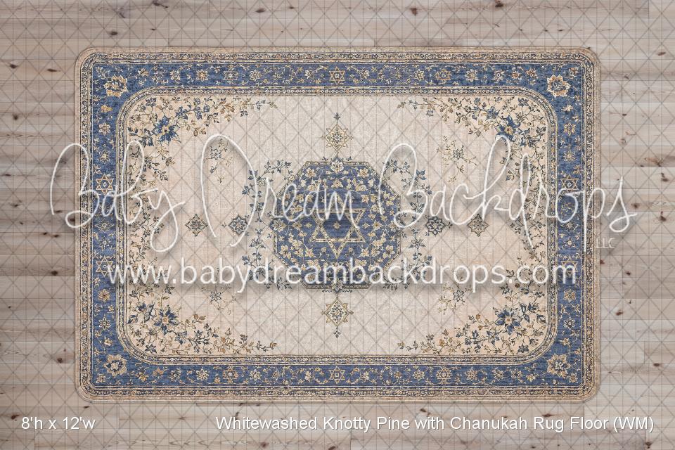 Whitewashed Knotty Pine with Chanukah Rug Floor (WM)