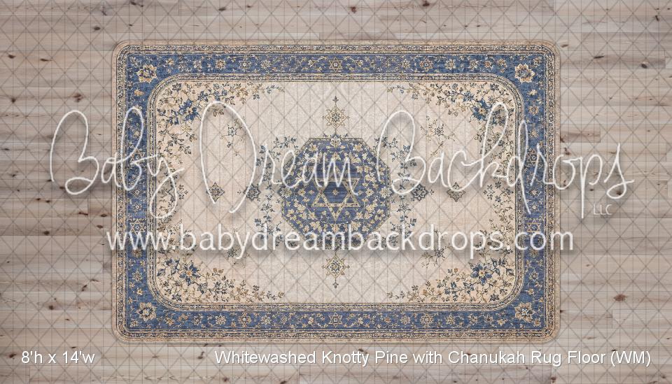 Whitewashed Knotty Pine with Chanukah Rug Floor (WM)