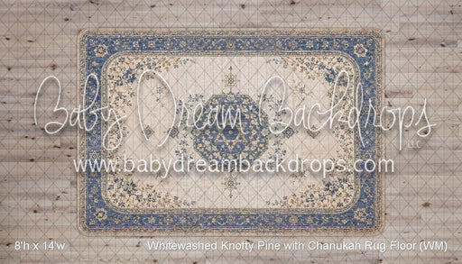 Whitewashed Knotty Pine with Chanukah Rug Fabric Floor (WM)