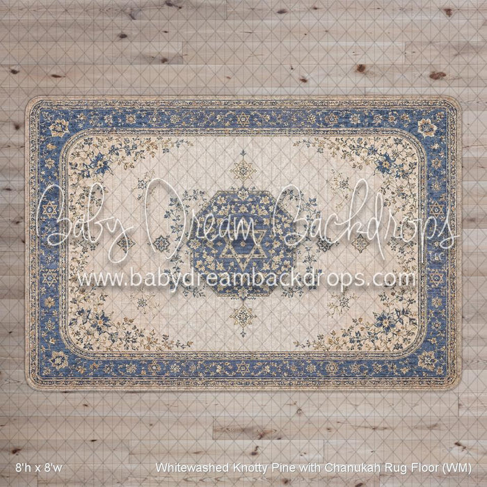 Whitewashed Knotty Pine with Chanukah Rug Floor (WM)