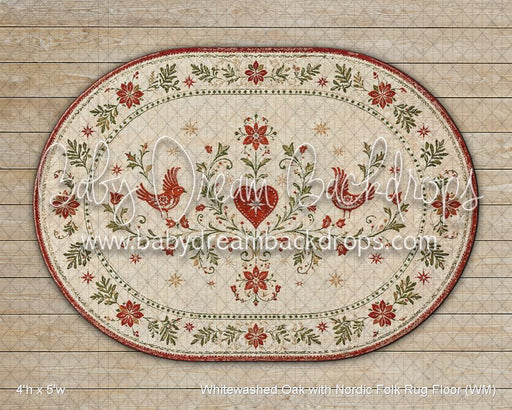 Whitewashed Oak with Nordic Folk Rug Floor (WM)