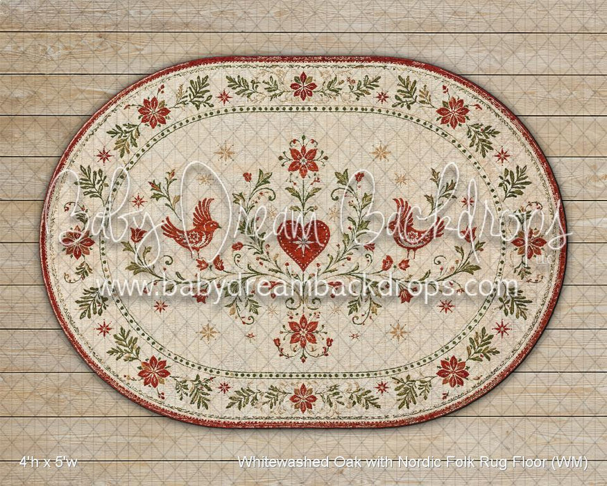 Whitewashed Oak with Nordic Folk Rug Floor (WM)