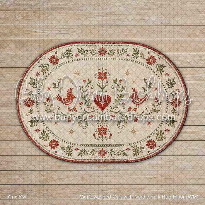 Whitewashed Oak with Nordic Folk Rug Floor (WM)