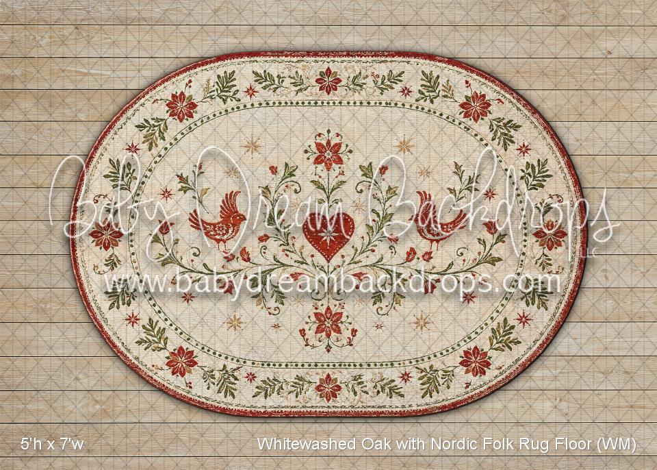 Whitewashed Oak with Nordic Folk Rug Floor (WM)