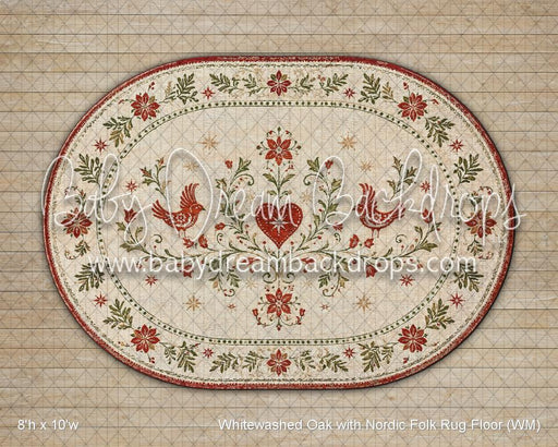 Whitewashed Oak with Nordic Folk Rug Floor (WM)